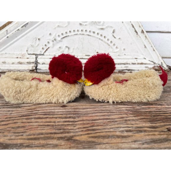 Vintage 1950s child wool Fuzzy Duck Slippers With Clicker Beak - Picture 3 of 16